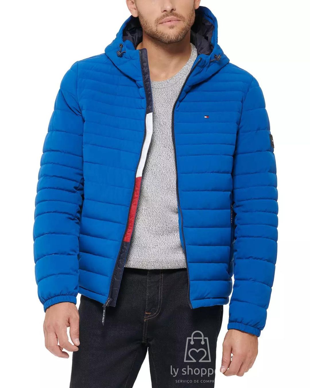 Jaqueta importada masculina TOMMY HILFIGER puffer com capuz