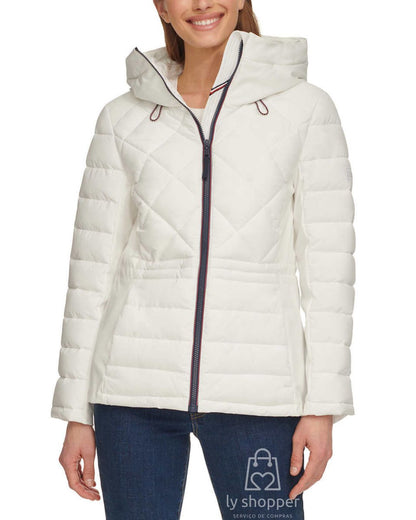 Jaqueta feminina importada TOMMY HILFIGER puffer com capuz