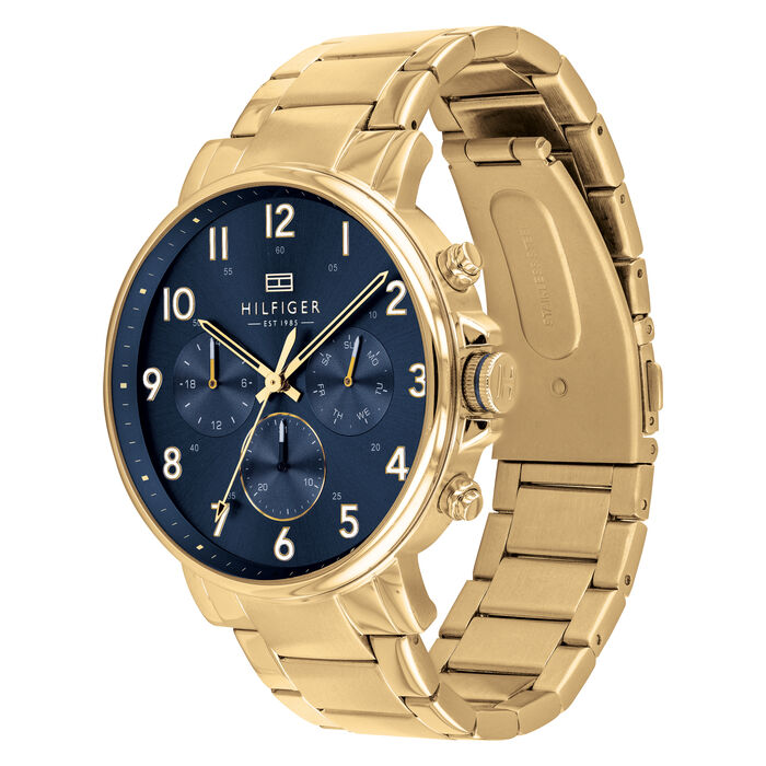 Relógio dourado TOMMY HILFIGER masculino 46mm