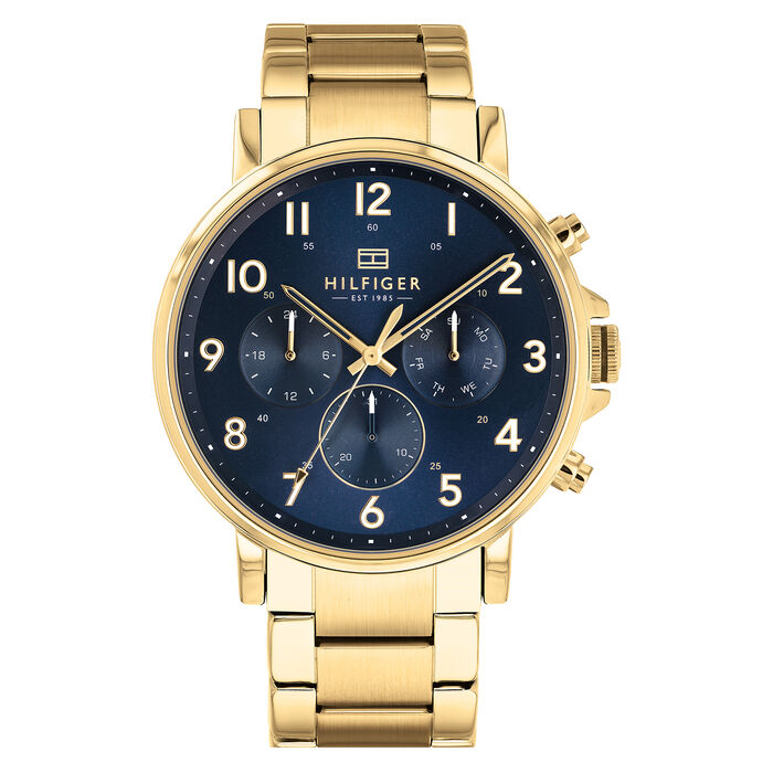 Relógio dourado TOMMY HILFIGER masculino 46mm