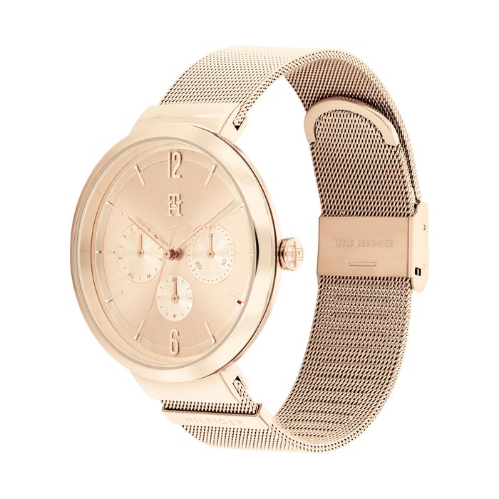 Relógio importado TOMMY HILFIGER feminino 40mm rose em aço inoxidável