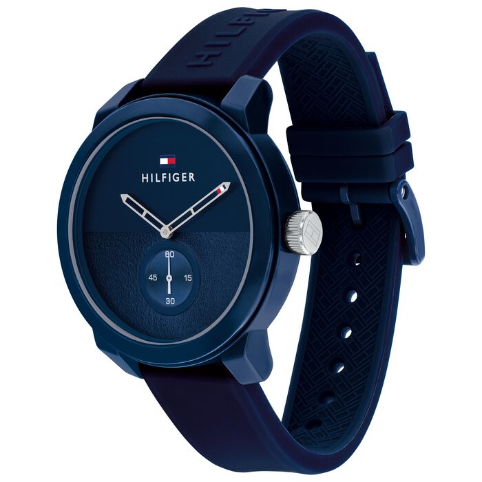 Relógio importado TOMMY HILFIGER masculino azul escuro 44mm