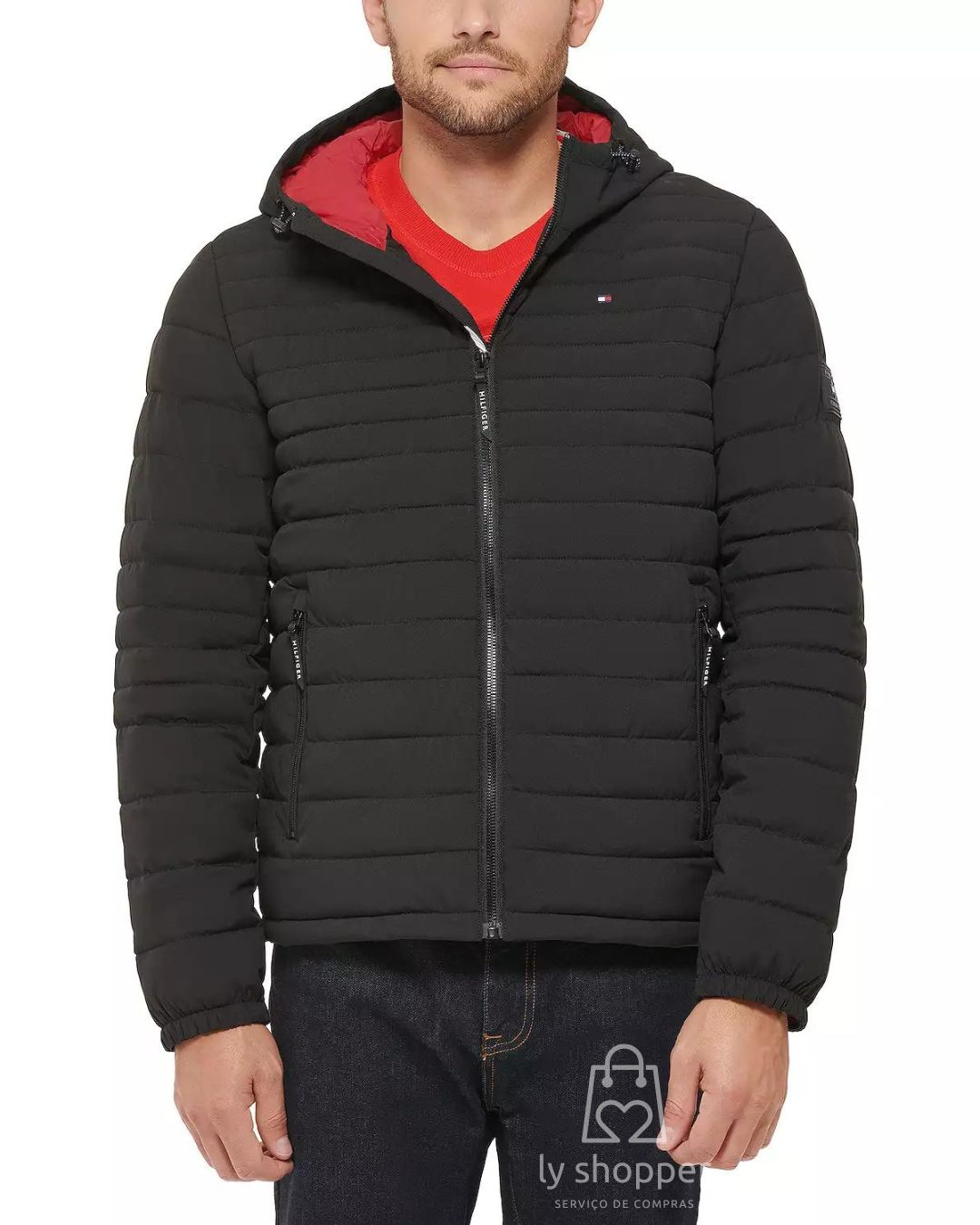 Jaqueta importada masculina TOMMY HILFIGER puffer com capuz