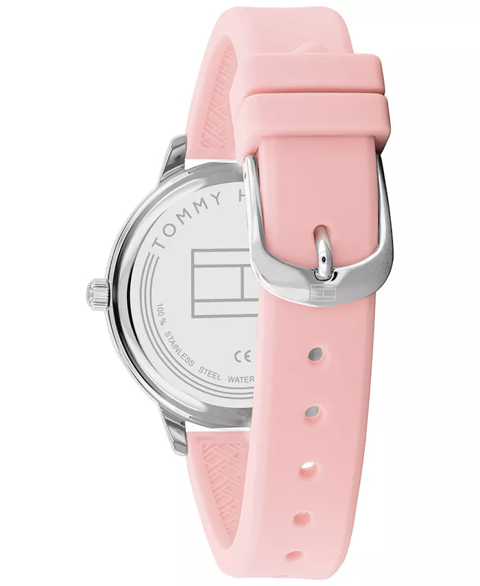 Relógio feminino TOMMY HILFIGER com pulseira de silicone rosa 38mm