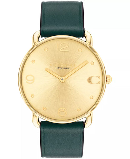 Relógio unissex COACH Elliot com pulseira de couro verde 36 mm