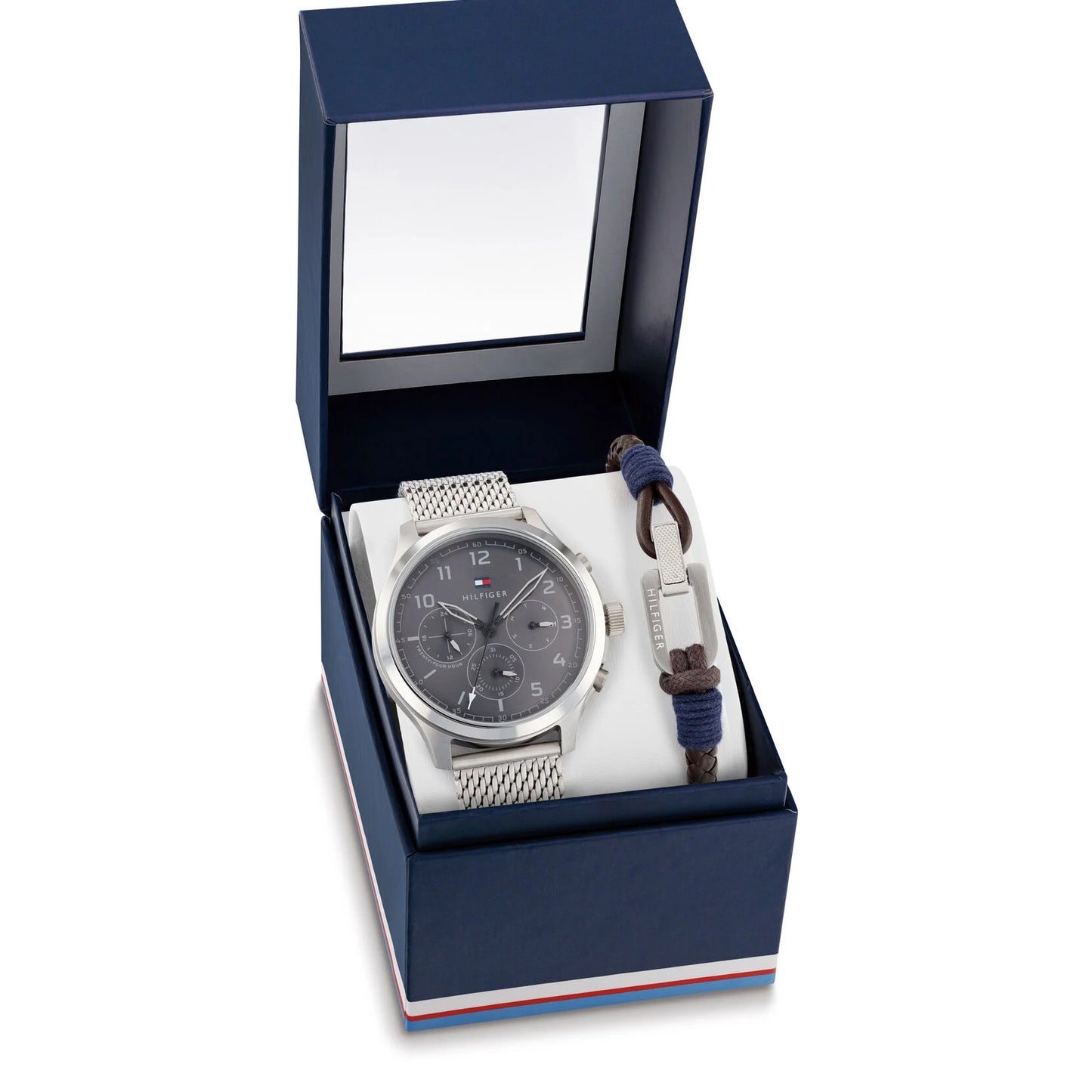 Relógio masculino TOMMHY HILFIGER 45mm e bracelete kit presente