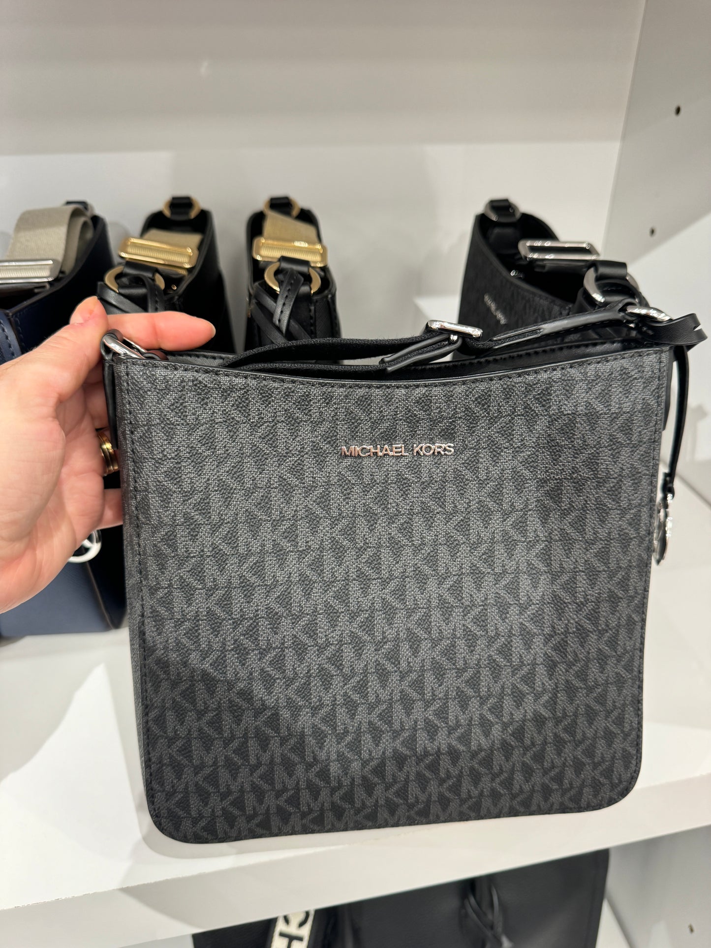 Bolsa importada MICHAEL KORS transversal Jet Set mensageiro com alça de tecido