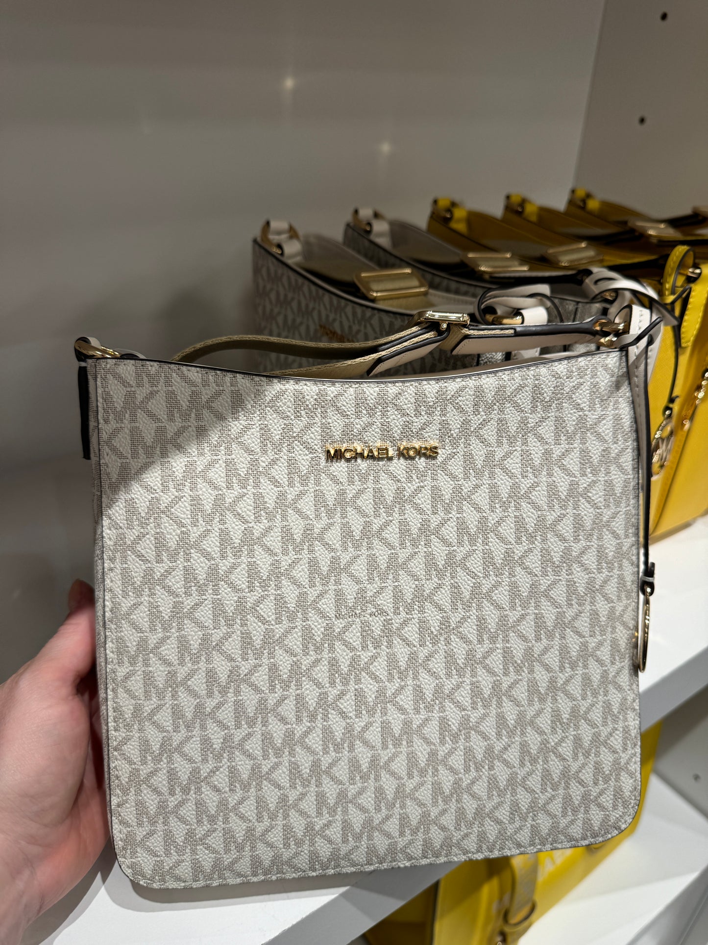 Bolsa importada MICHAEL KORS transversal Jet Set mensageiro com alça de tecido