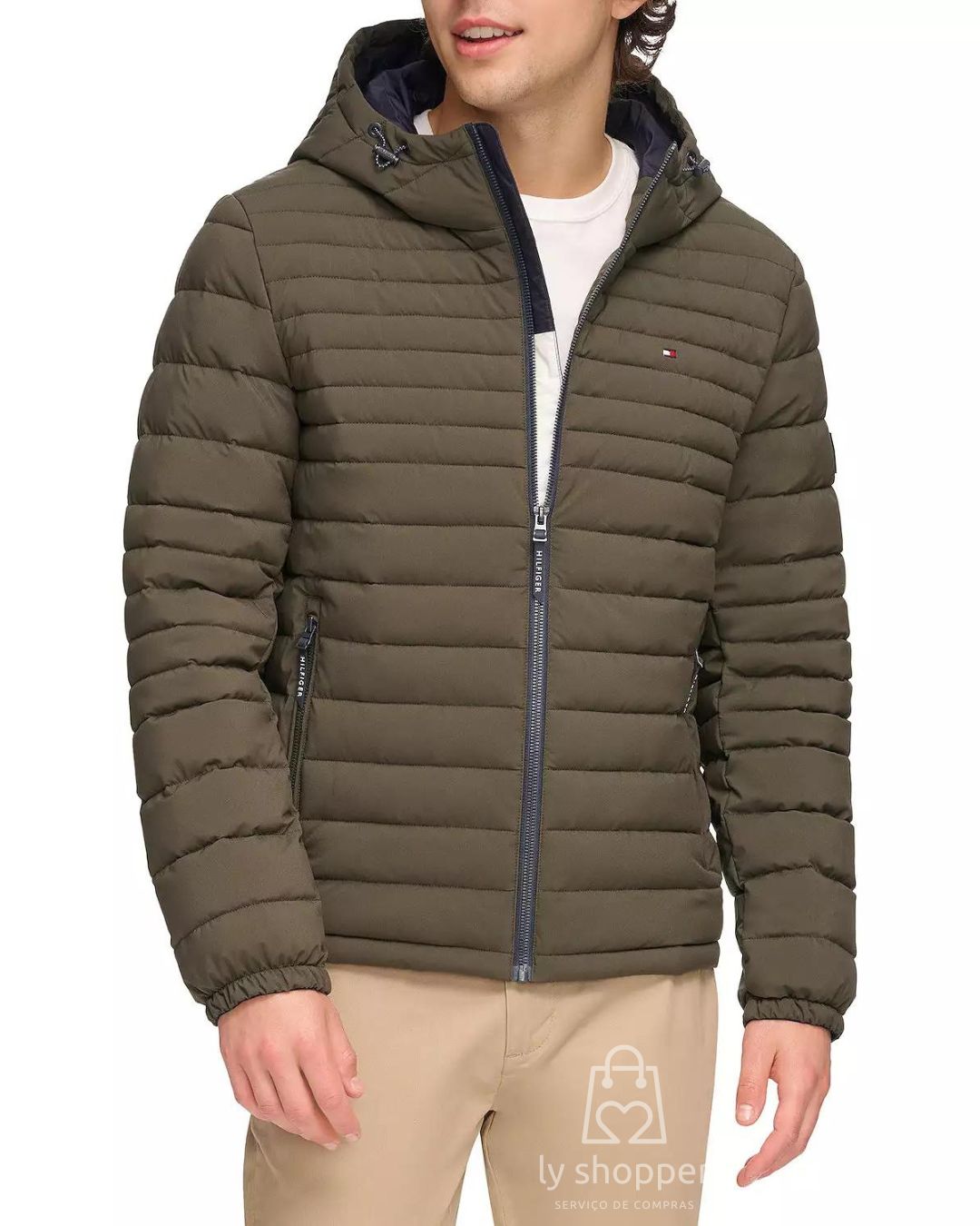 Jaqueta importada masculina TOMMY HILFIGER puffer com capuz