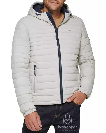 Jaqueta importada masculina TOMMY HILFIGER puffer com capuz