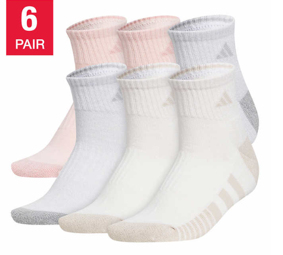 Meia ADIDAS feminina Quarter, 6 pares