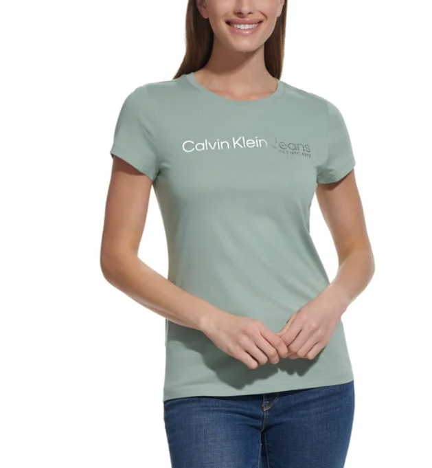 Camiseta Calvin Klein Jeans Feminina com Logotipo