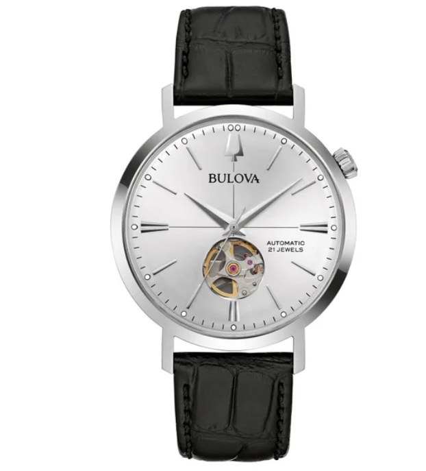 Relógio masculino Bulova Aerojet automático de aço inoxidável de quartzo