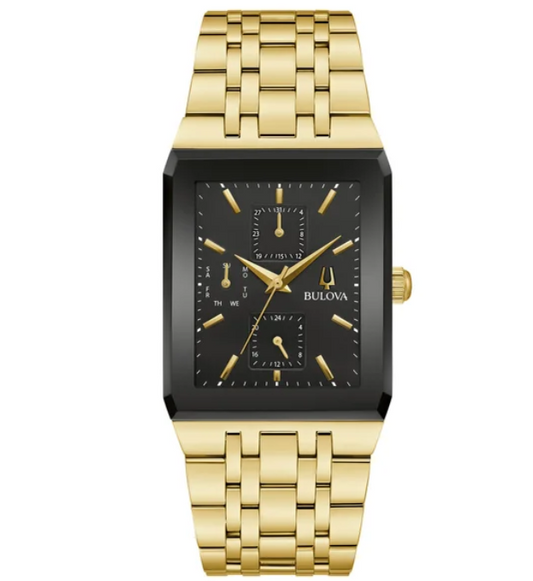 Relógio masculino Bulova Quadra Gold-Tone de quartzo em aço inoxidável