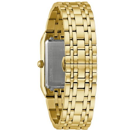 Relógio masculino Bulova Quadra Gold-Tone de quartzo em aço inoxidável