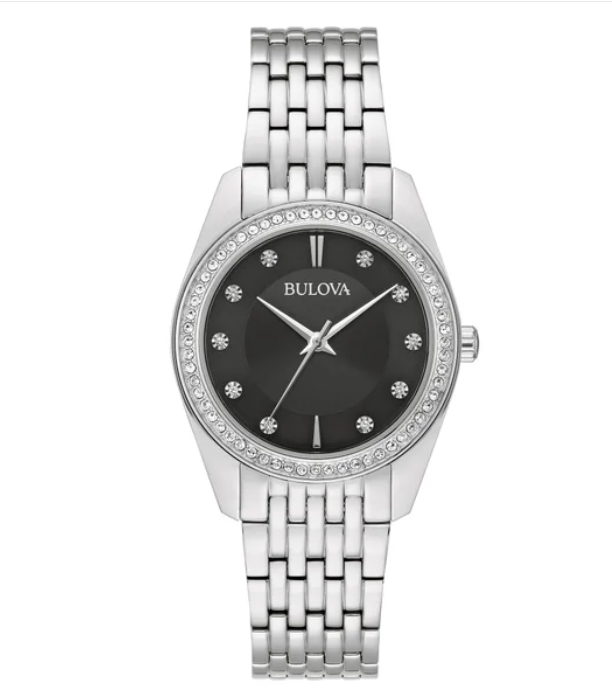 Relógio Bulova Classic Crystal Aço Inoxidável Quartzo Feminino