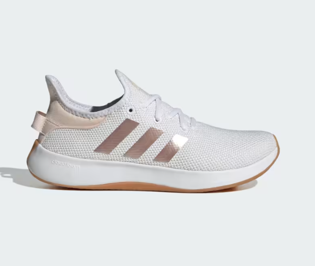 Tênis feminino importado ADIDAS Cloudfoam Pure rosa metalico e branco