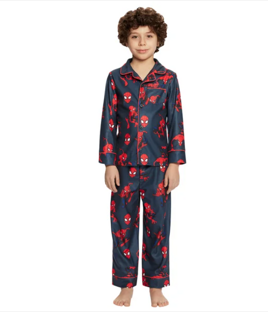 Pijama infantil personagens 2 peças com blusa camisa de botão