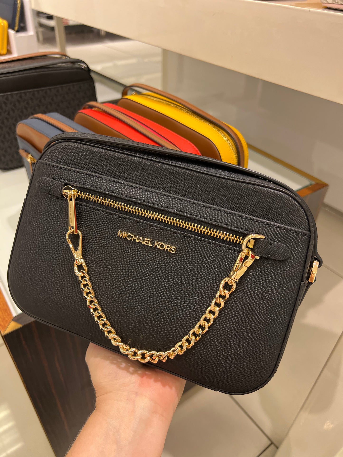 Bolsa importada MICHAEL KORS transversal Jet Set correntinha