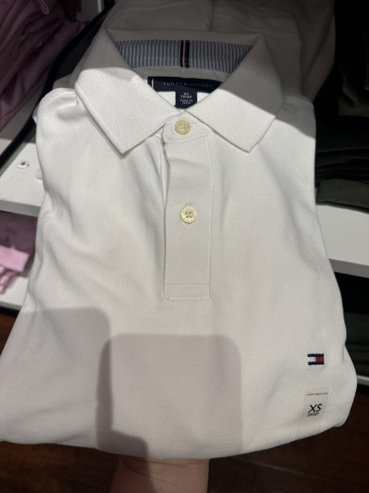 Polo masculina importada TOMMY HILFIGER de piquê 100% algodão lisa regular