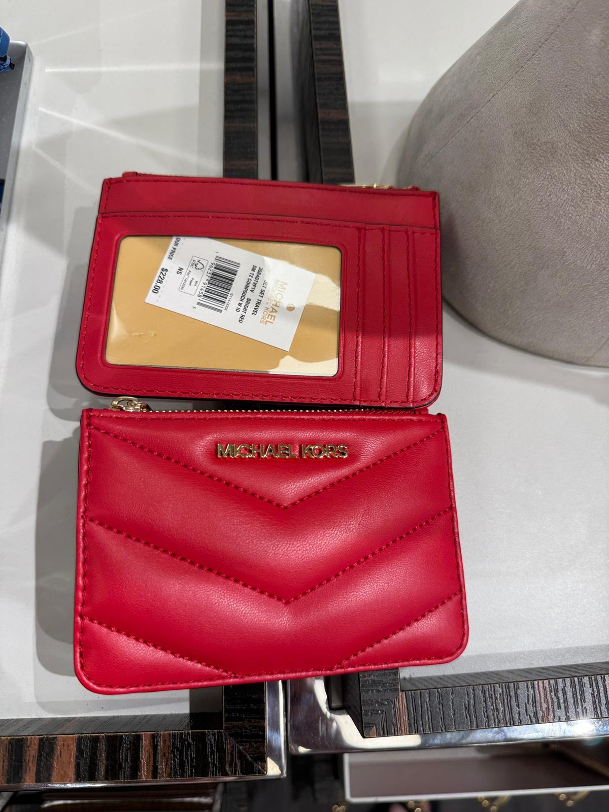 Porta cartão com zíper 3 dobras acolchoadas MICHAEL KORS