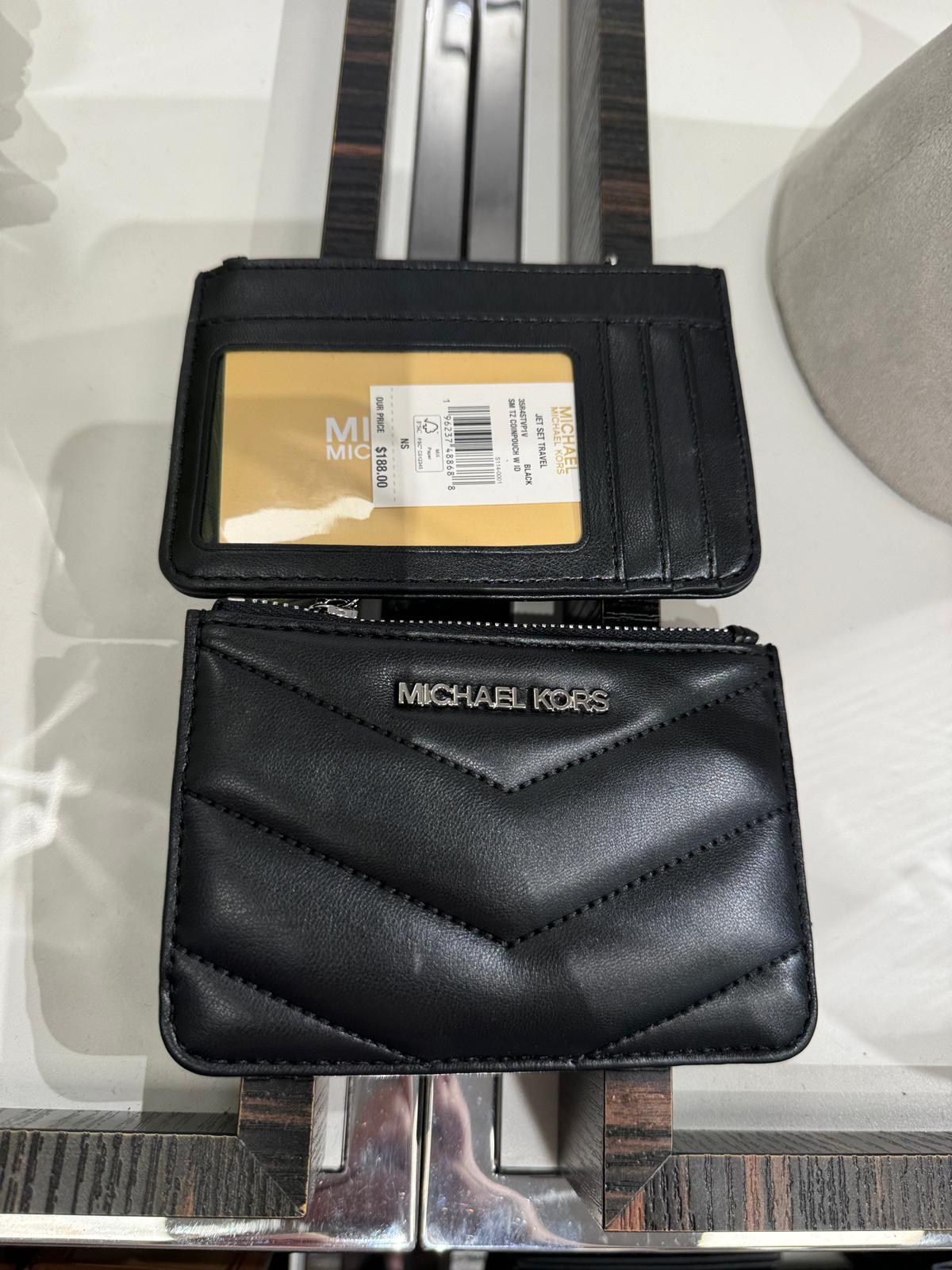 Porta cartão com zíper 3 dobras acolchoadas MICHAEL KORS