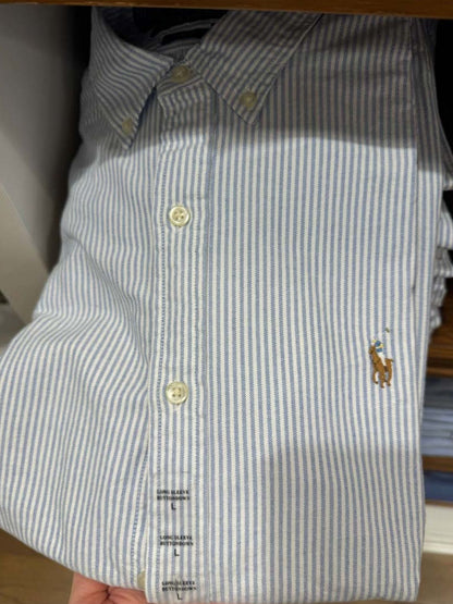 Camisa de botão manga longa masculina Oxford POLO RALPH LAUREN