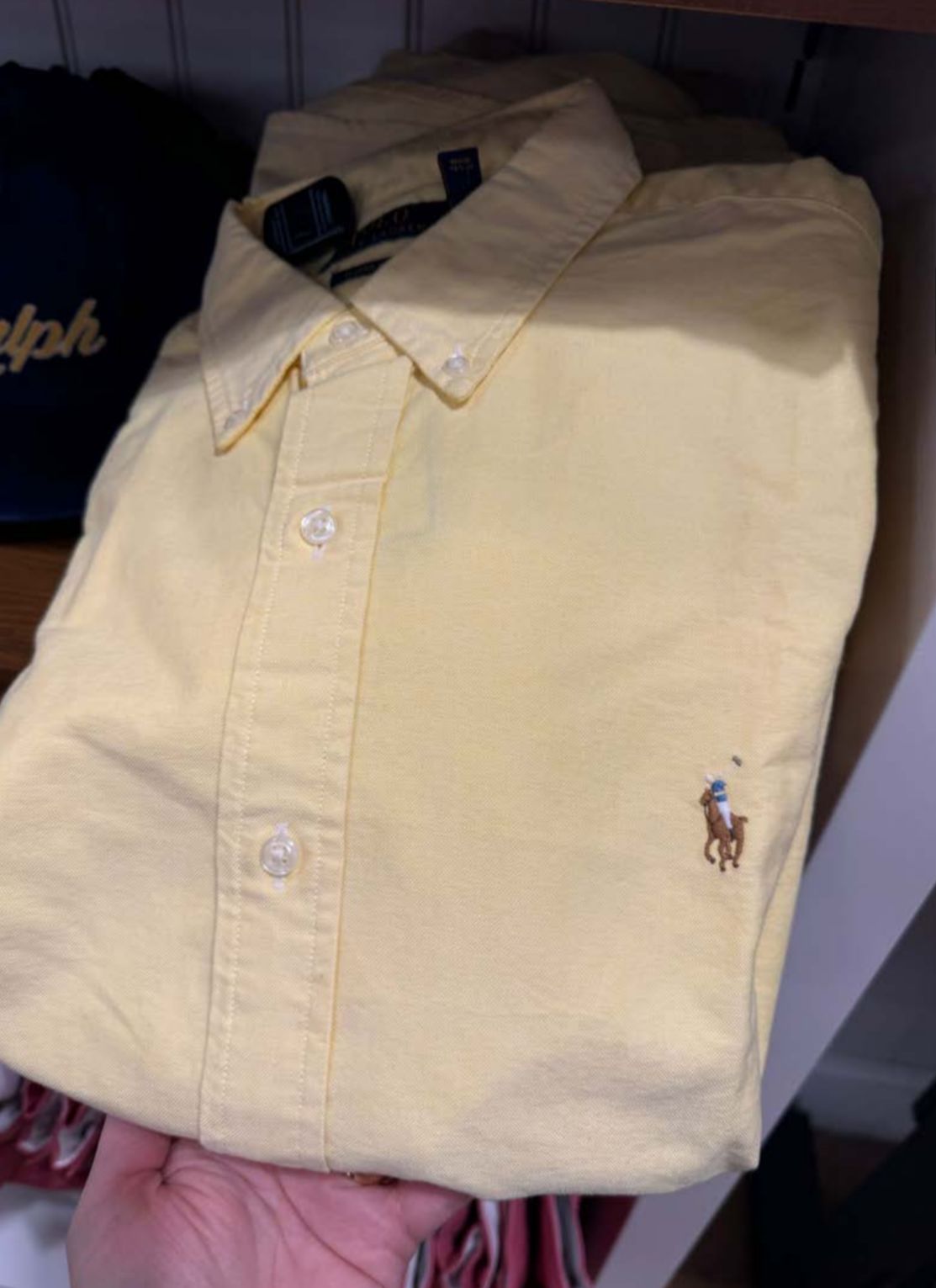 Camisa de botão manga longa masculina Oxford POLO RALPH LAUREN