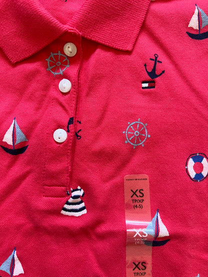 Polo de piquê kids Tommy Hilfiger estampada