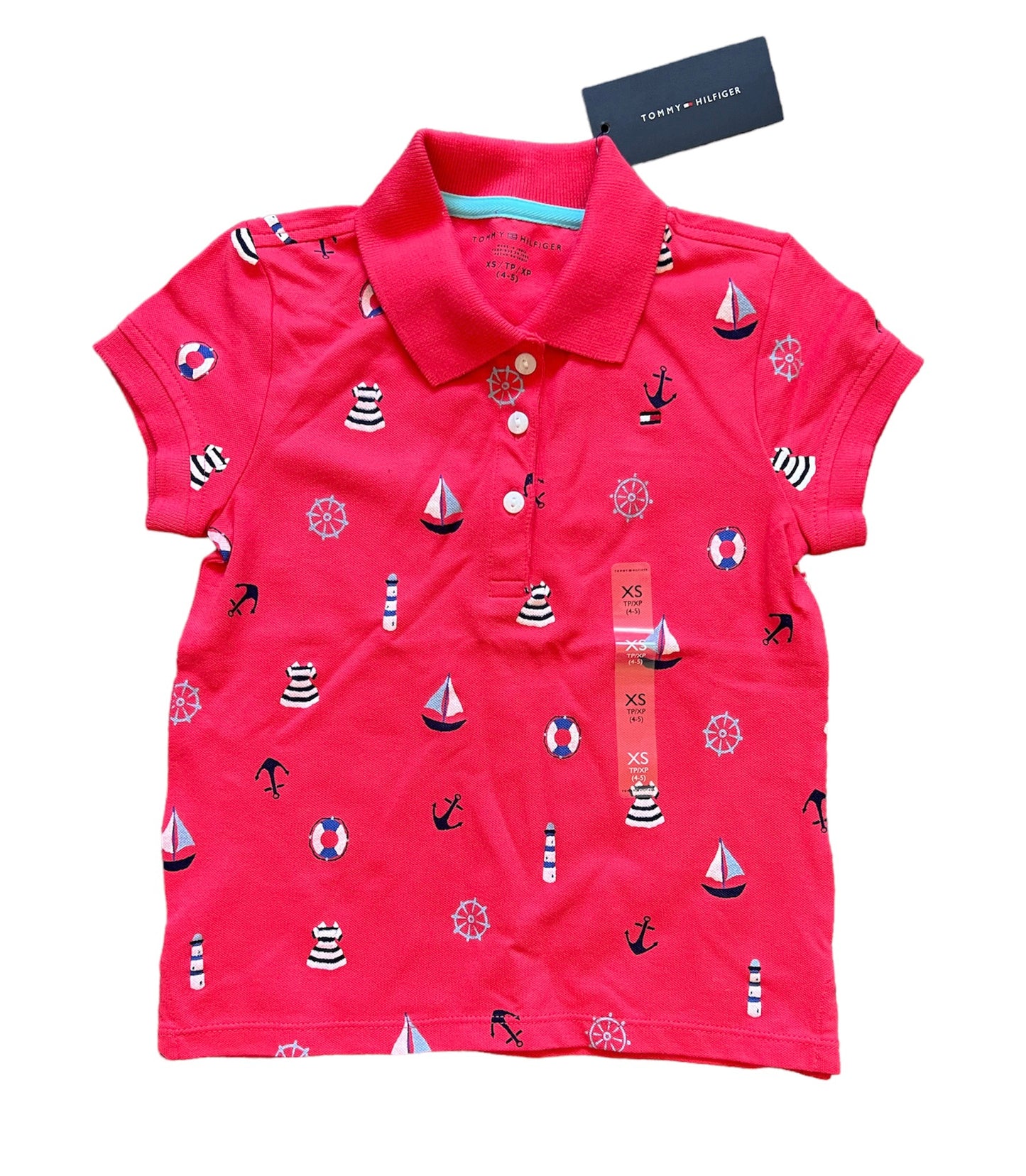 Polo de piquê kids Tommy Hilfiger estampada