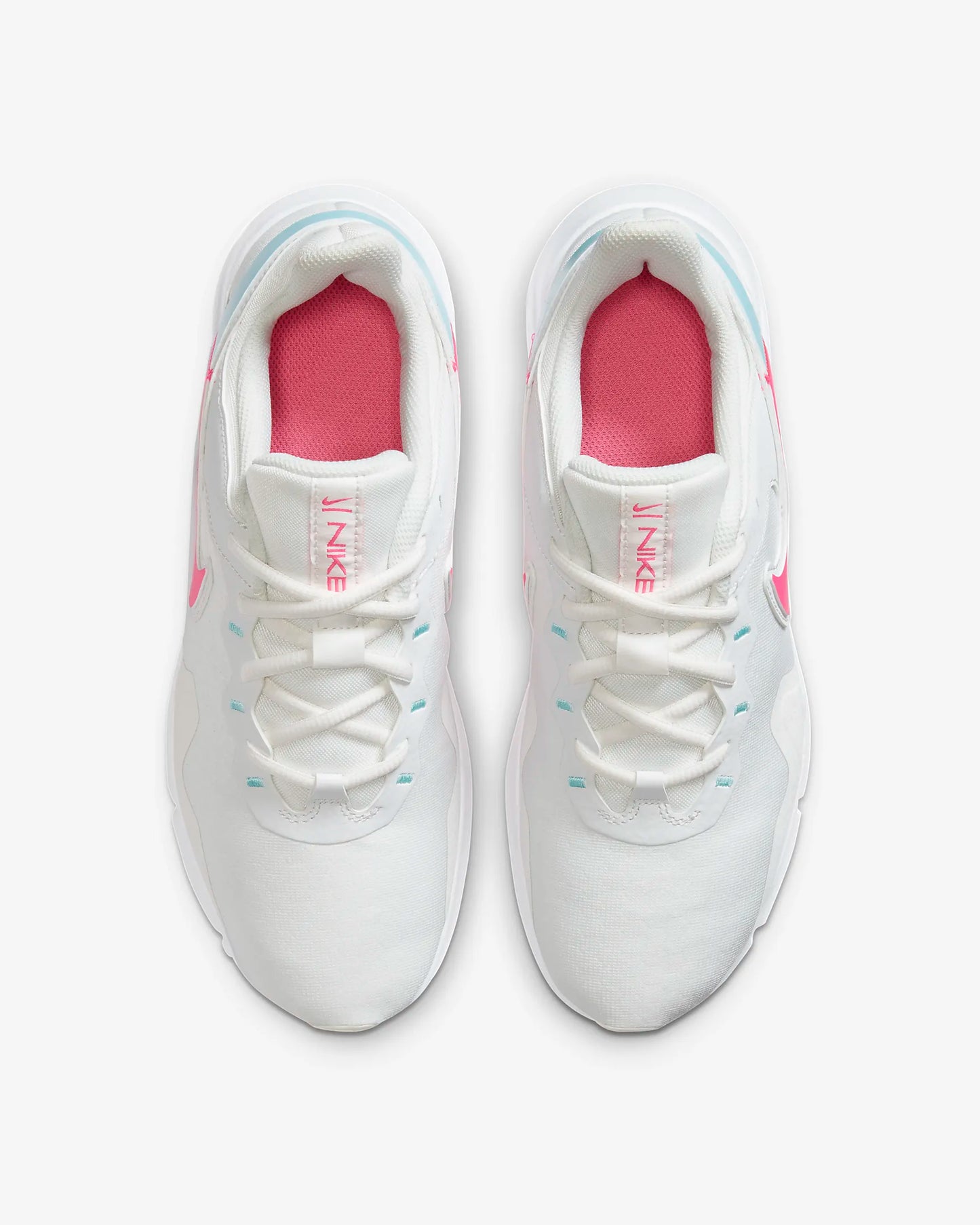 Tênis feminino NIKE Legend Essential 2 Premium branco rosa e azul